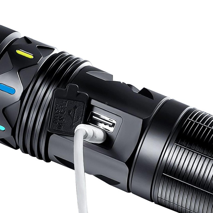 BJ702 Zoomable Long-Range White Laser Flashlight Multifunctional Outdoor Lighting Torch No Battery, Size: Small