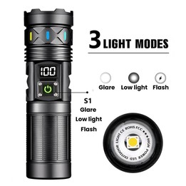 BJ702 Zoomable Long-Range White Laser Flashlight Multifunctional Outdoor Lighting Torch No Battery, Size: Small