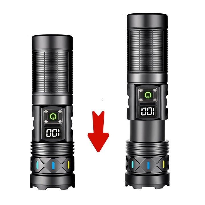 BJ702 Zoomable Long-Range White Laser Flashlight Multifunctional Outdoor Lighting Torch No Battery, Size: Small