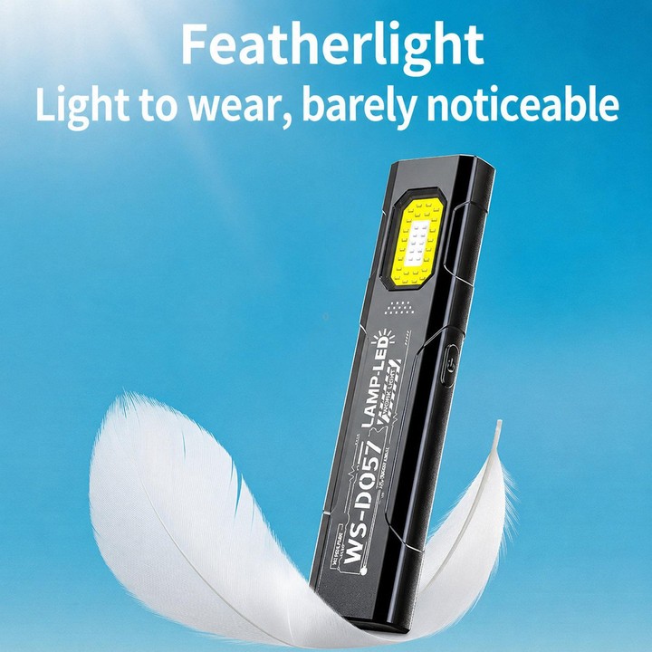 WS-D057 Ultra-Thin Multifunctional COB High Bright Flashlight Outdoor Portable Clip-On Magnetic LED Work Light