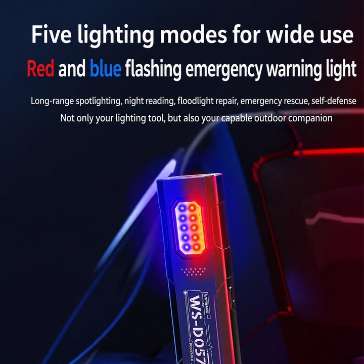 WS-D057 Ultra-Thin Multifunctional COB High Bright Flashlight Outdoor Portable Clip-On Magnetic LED Work Light