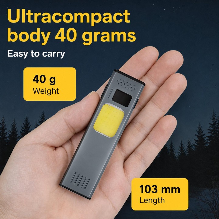 EDC-02 Portable Multi-Function High Bright Flashlight Outdoor Magnetic Clip-On COB LED Work Light
