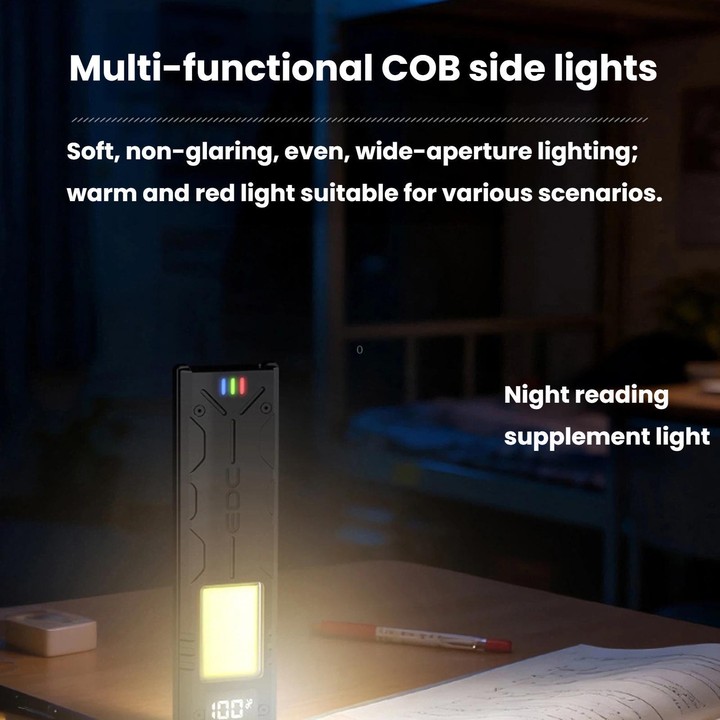 EDC-01 Multifunctional Outdoor Flashlight Bright Magnetic COB Clip-On Work Light