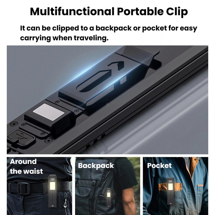 EDC-01 Multifunctional Outdoor Flashlight Bright Magnetic COB Clip-On Work Light