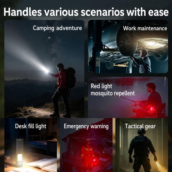EDC-01 Multifunctional Outdoor Flashlight Bright Magnetic COB Clip-On Work Light