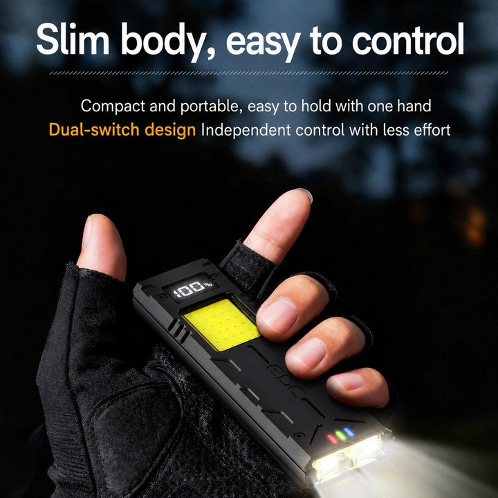 EDC-01 Multifunctional Outdoor Flashlight Bright Magnetic COB Clip-On Work Light