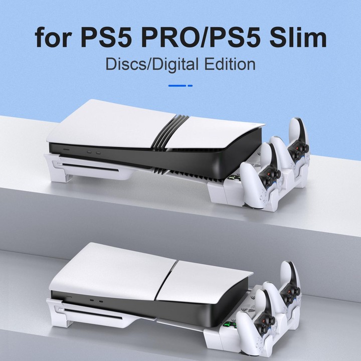For PS5 Pro / Slim STARTRC GAMES Cooling Stand Multi-Functional Game Controller Charging Rack Horizontal Mounting Accessory