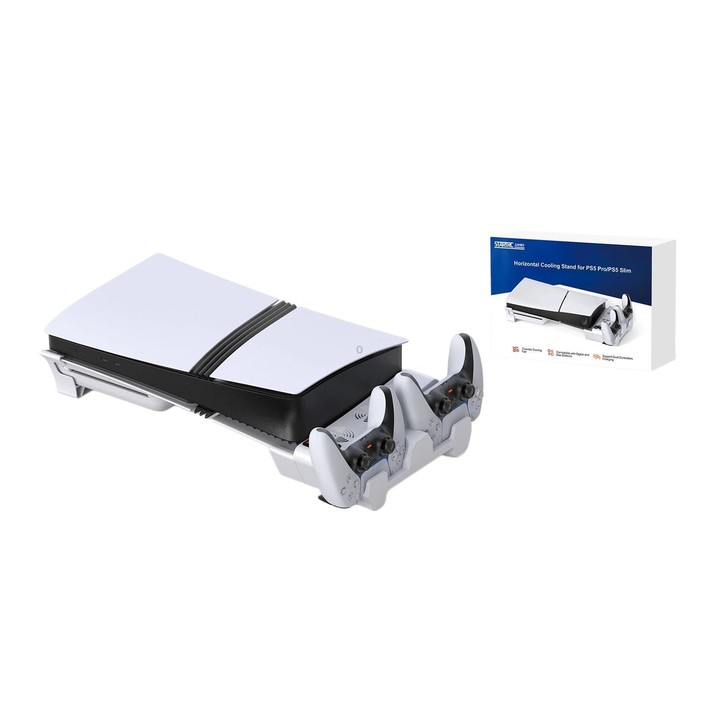 For PS5 Pro / Slim STARTRC GAMES Cooling Stand Multi-Functional Game Controller Charging Rack Horizontal Mounting Accessory