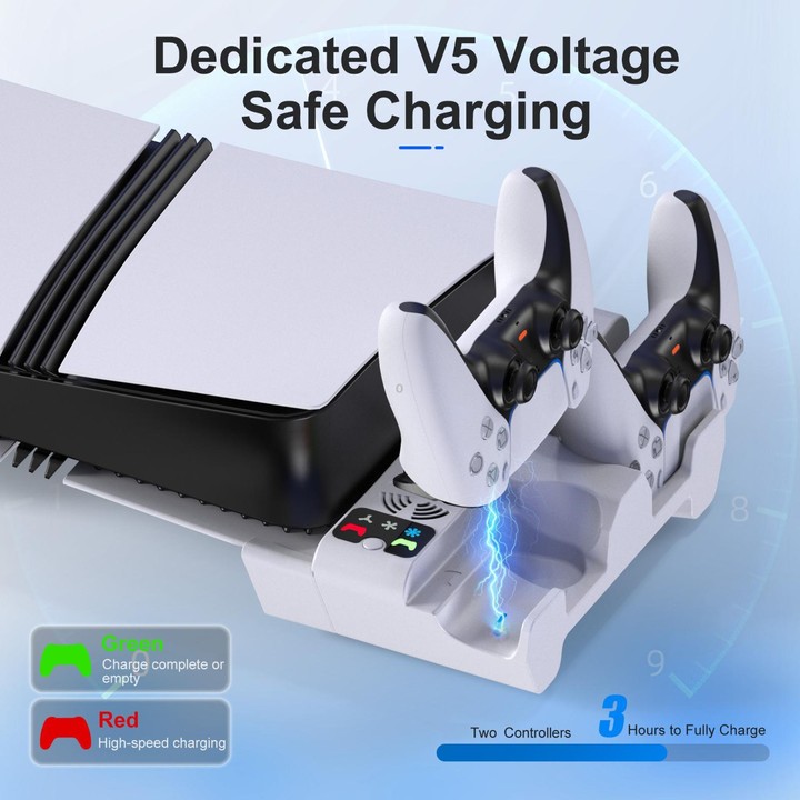 For PS5 Pro / Slim STARTRC GAMES Cooling Stand Multi-Functional Game Controller Charging Rack Horizontal Mounting Accessory