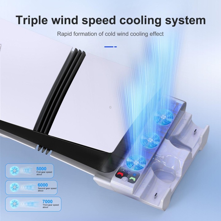 For PS5 Pro / Slim STARTRC GAMES Cooling Stand Multi-Functional Game Controller Charging Rack Horizontal Mounting Accessory