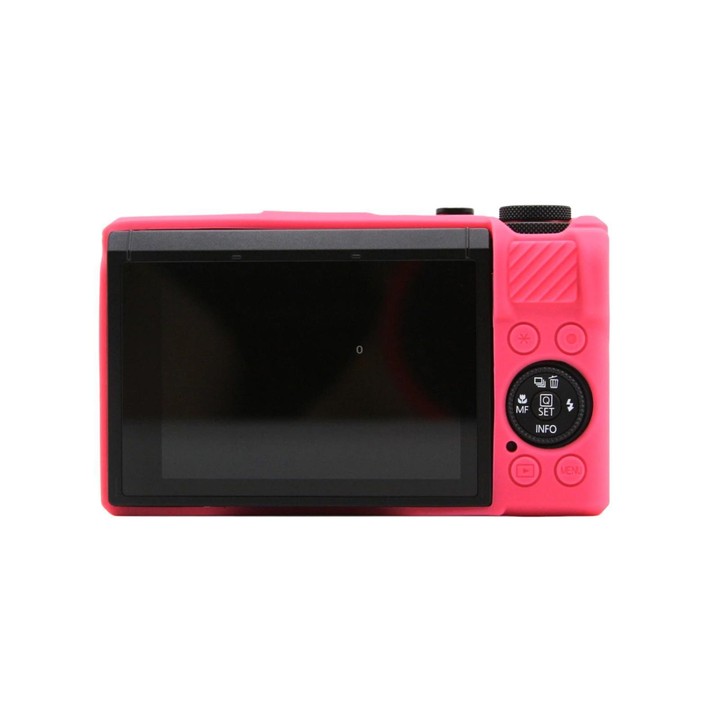For Canon PowerShot G7 X Mark III Silicone Protective Case With Lens Cover(Rose Red)