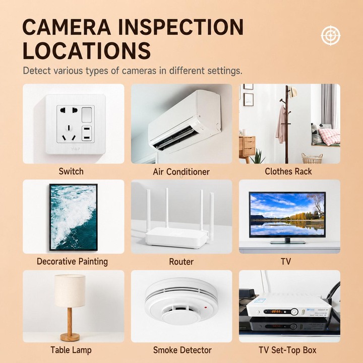 TC168 Anti-Spy Hidden Camera Detector Infrared Bug Finder With Motion Vibration Alarm(Black)