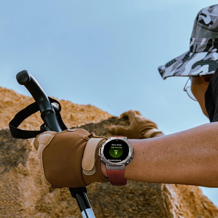DM58 1.43 Inch AMOLED Screen GPS Smart Watch 5ATM Waterproof Sports Watch(Black Red)