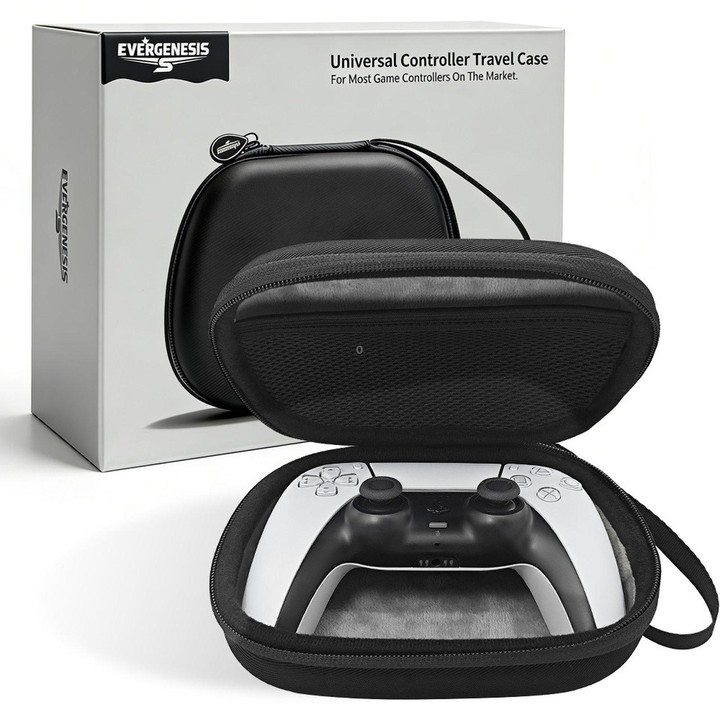 EVERGENESIS Pro 2 Universal Game Controller Storage Case Hard-Shell EVA Accessory Bag(Black)