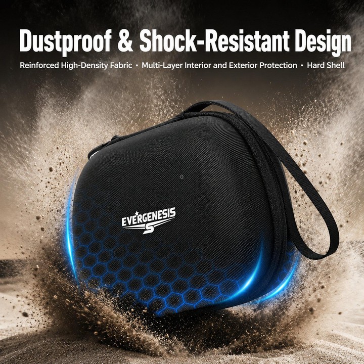 EVERGENESIS Pro 2 Universal Game Controller Storage Case Hard-Shell EVA Accessory Bag(Black)