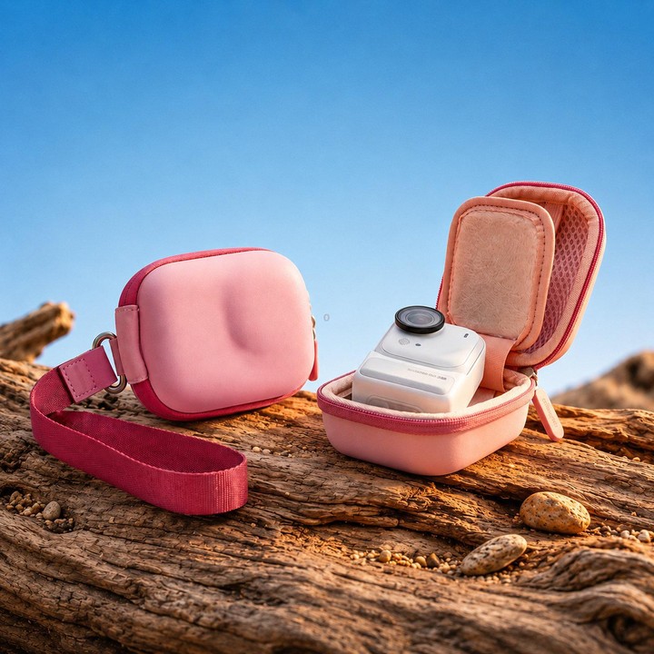 AMagisn ChicLite Series Action Camera Mini Carrying Case For Insta360, DJI Osmo Action & GoPro Hero(Pink)