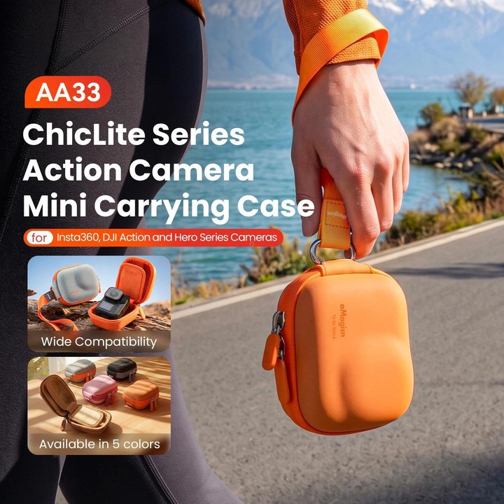 AMagisn ChicLite Series Action Camera Mini Carrying Case For Insta360, DJI Osmo Action & GoPro Hero(Orange)