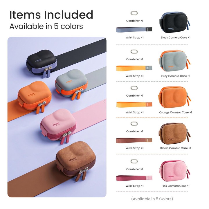 AMagisn ChicLite Series Action Camera Mini Carrying Case For Insta360, DJI Osmo Action & GoPro Hero(Orange)