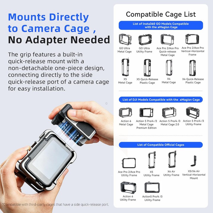 aMagisn Bluetooth Xplorer Grip Kit For Insta360 GO Ultra