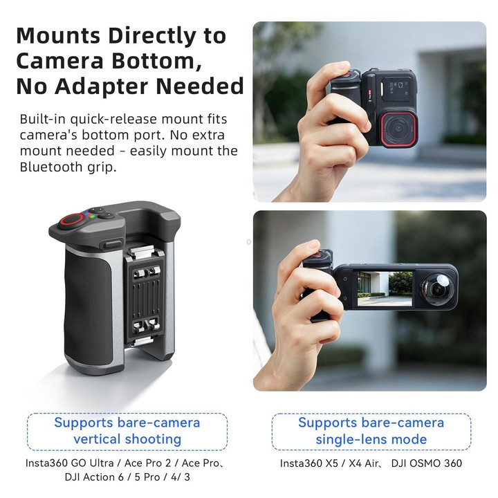 aMagisn Bluetooth Xplorer Grip Kit For Insta360 GO Ultra