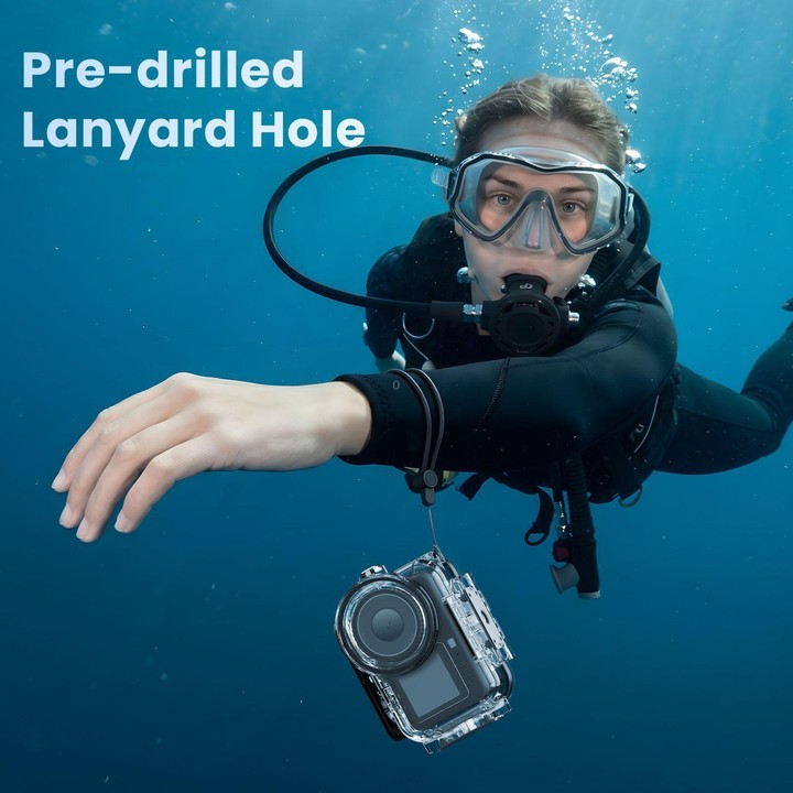 For DJI Action 6 aMagisn 60m Waterproof Case Deep Diving Housing with Dual Lock(Transparent)