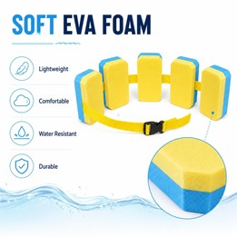 Swimming Waist Belt With Back Float Board(Blue White)