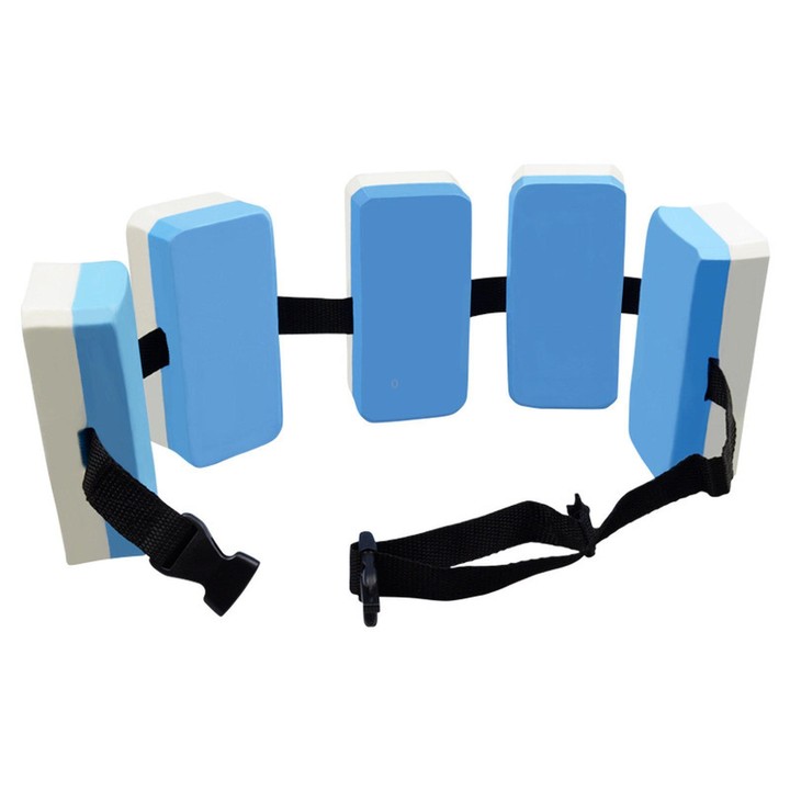 Swimming Waist Belt With Back Float Board(Blue White)
