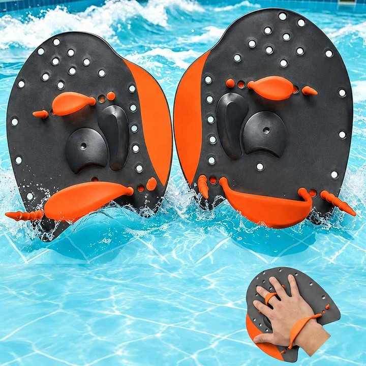 JAZERO Swimming Fins Swimming Pacing Training Tools, Size: S(Black+Red)