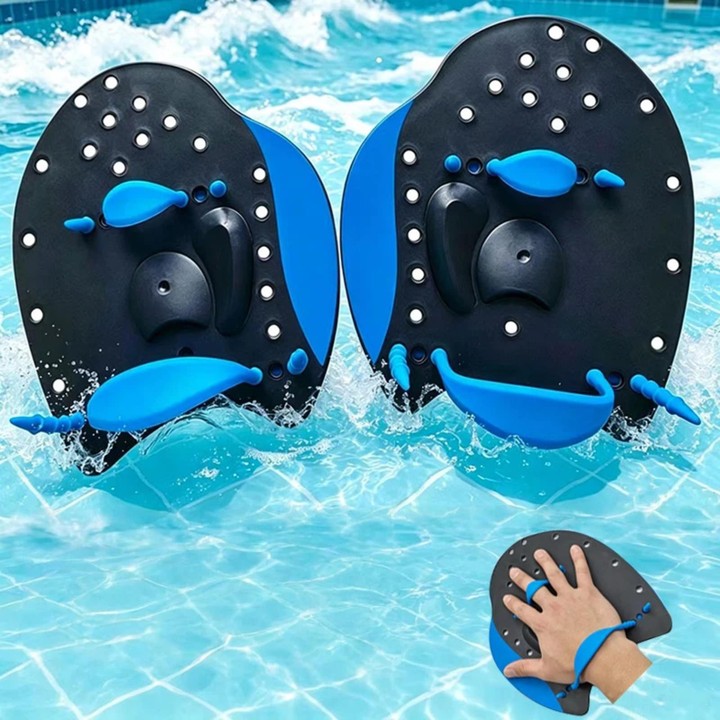 JAZERO Swimming Fins Swimming Pacing Training Tools, Size: M(Black+Blue)