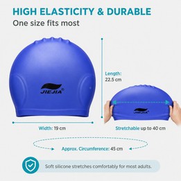 JIEJIA Swimming Silicone Ear-Protecting Swimming Cap With Earplugs And Nose Clip(Black)