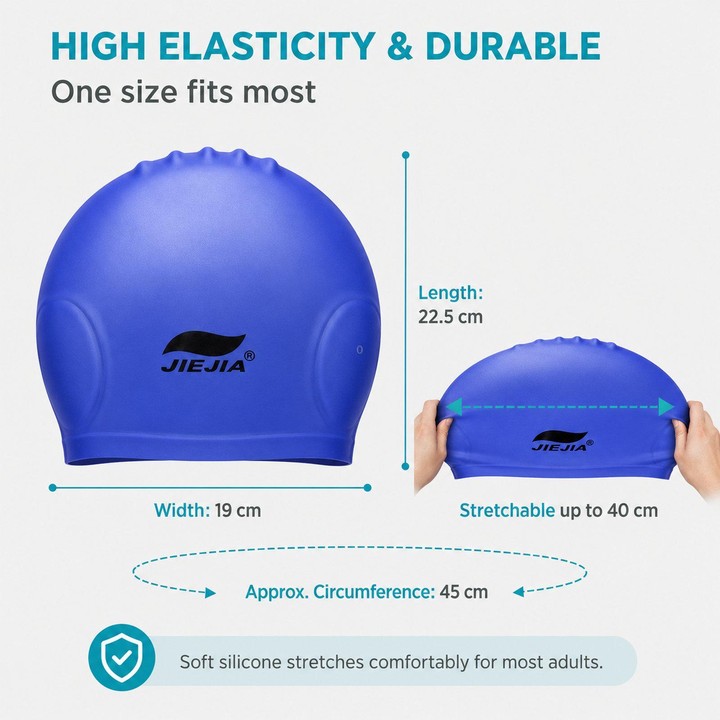 JIEJIA Swimming Silicone Ear-Protecting Swimming Cap With Earplugs And Nose Clip(Blue)