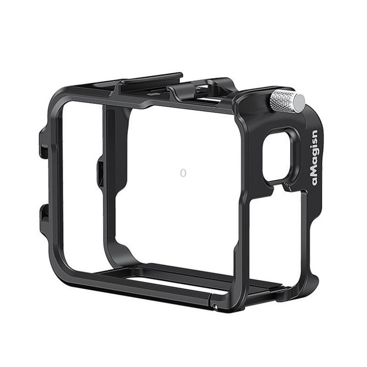 AMagisn Metal Frame Case For Insta360 Ace Pro 2 / Ace Pro / Ace Aluminum Utility Cage With Cold Shoe(Black)