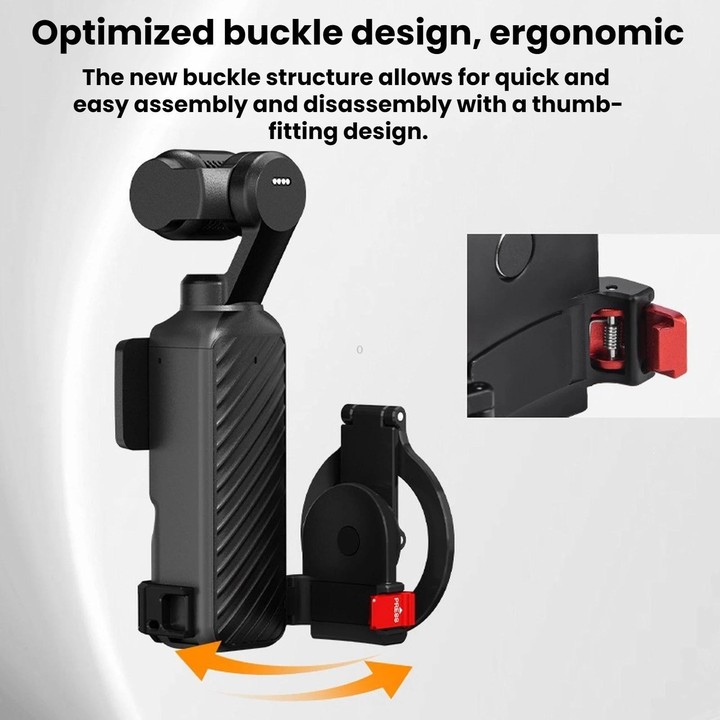 For DJI Osmo Pocket 4 / 4P / 3 BRDRC Teleprompter Magnetic Holder Cold Shoe Extender Phone Clip(Pink)