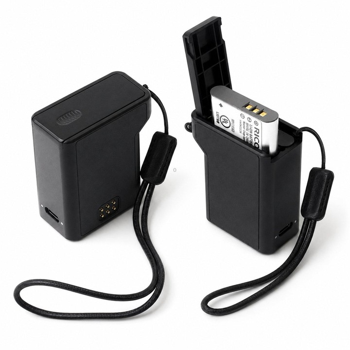 3-in-1 Battery Charger Case For Ricoh GR3 GR3X DB-110 & Olympus LI-92B(Black)