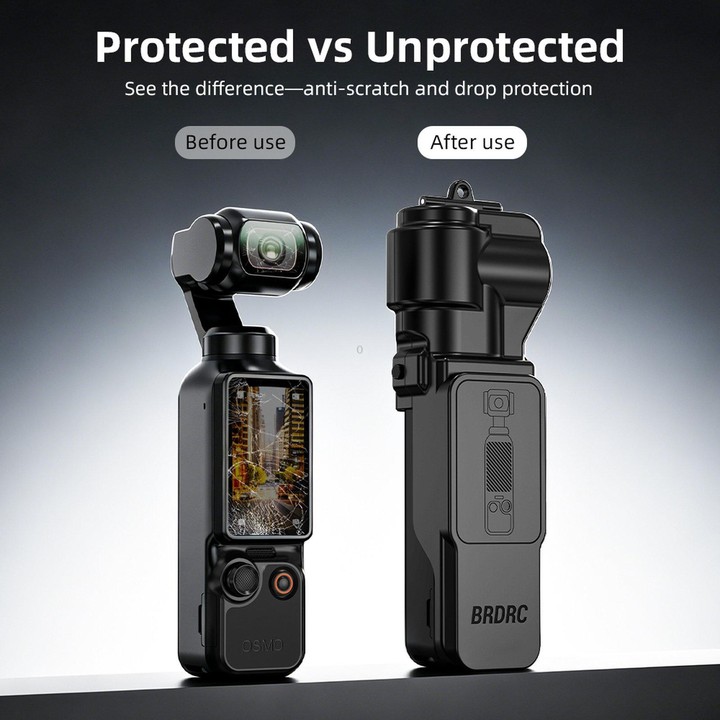 For DJI Osmo Pocket 3 / 4 BRDRC Protective Case For Lens and Screen Storage Dust Cover(Black)