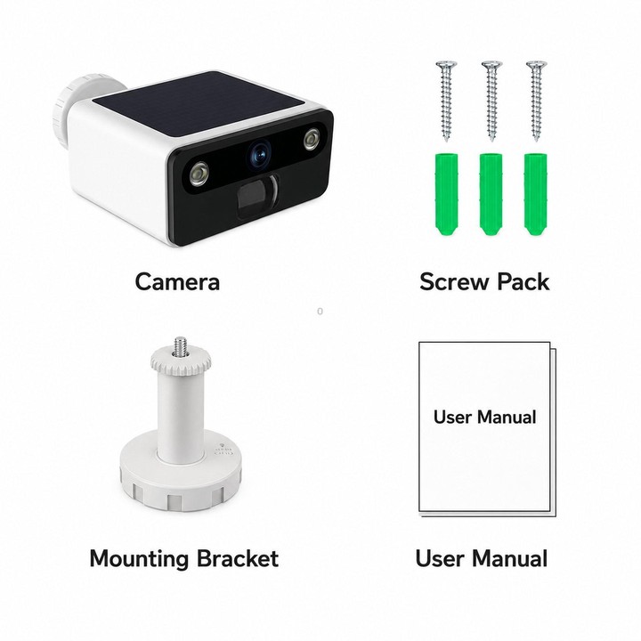 P2TUYA WiFi 9000mAh Built-In Battery Solar Surveillance Camera Outdoor IP66 Rainproof HD Night Vision Monitor