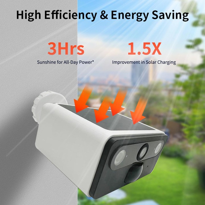 P2TUYA WiFi 9000mAh Built-In Battery Solar Surveillance Camera Outdoor IP66 Rainproof HD Night Vision Monitor