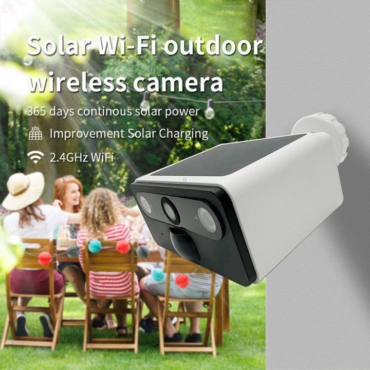 P2TUYA WiFi 9000mAh Built-In Battery Solar Surveillance Camera Outdoor IP66 Rainproof HD Night Vision Monitor