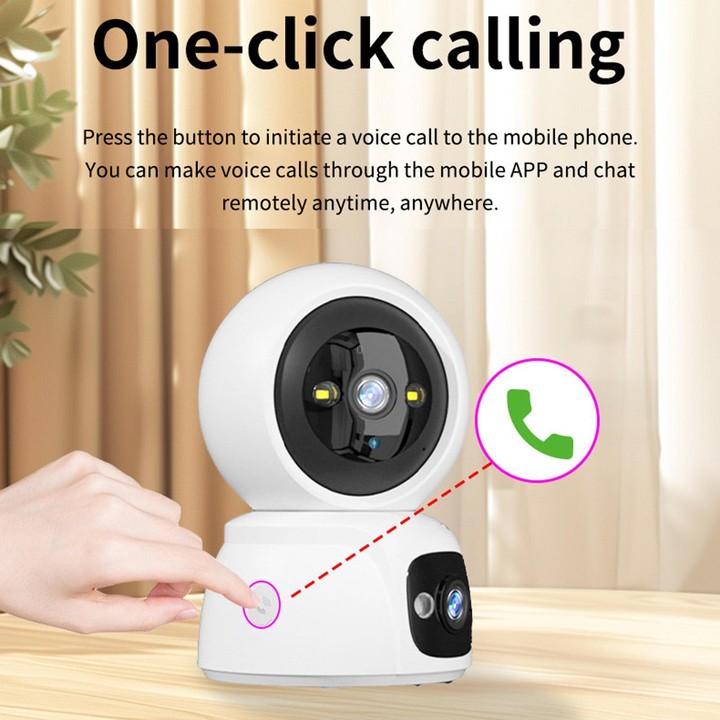 Dual Lens Security Camera Wireless WiFi Surveillance Camera With Auto Tracking & Color Night Vision & Two-Way Audio Supports One