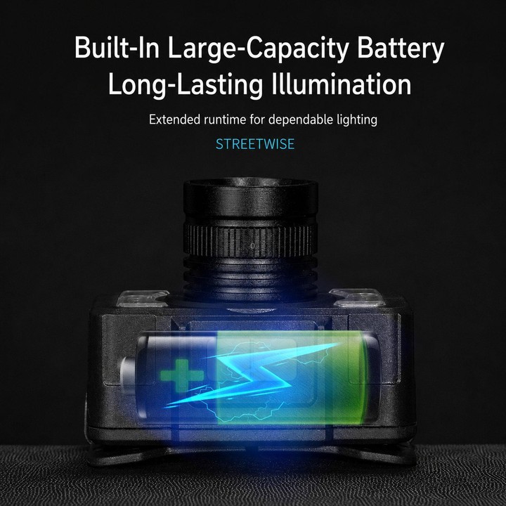 E-SMARTER LED Headlamp With Motion Sensor Zoomable Powerful Headlight USB Rechargeable Head Flashlight, Spec: Large P50 2500mAh