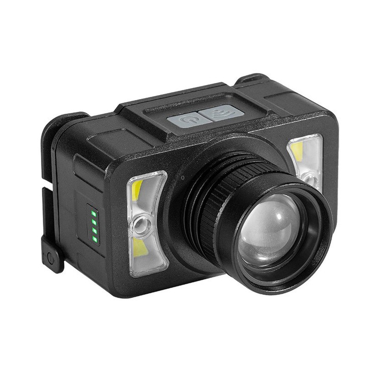 E-SMARTER LED Headlamp With Motion Sensor Zoomable Powerful Headlight USB Rechargeable Head Flashlight, Spec: Large P50 2500mAh