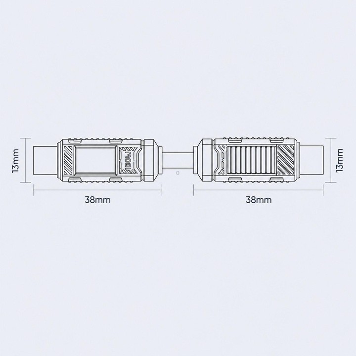 Toocki 100W USB-C / Type-C to USB-C/ Type-C Cable with LED Power Display, Length: 1m White
