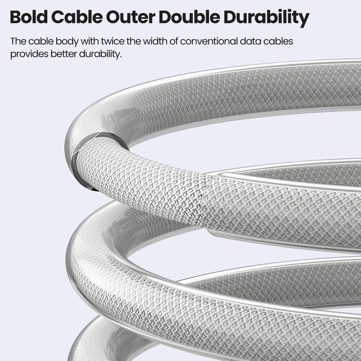 Toocki 100W USB-C / Type-C to USB-C/ Type-C Cable with LED Power Display, Length: 1m White