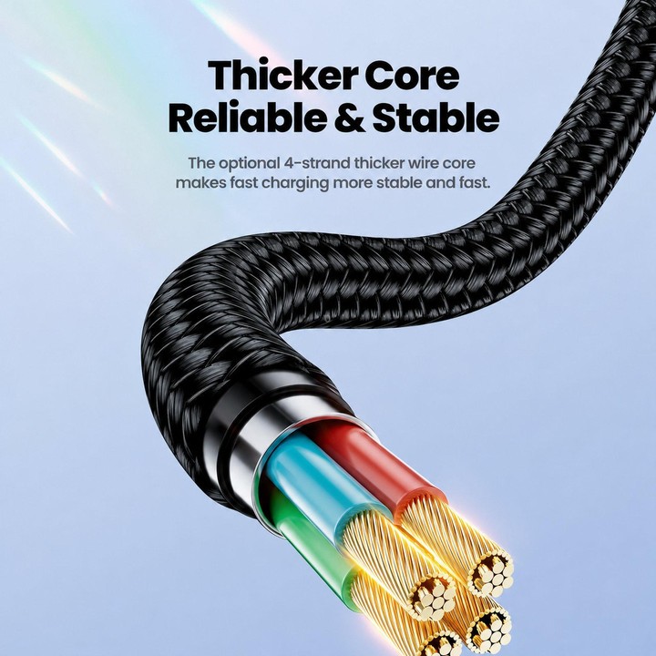 Toocki 90 Degree USB-A To USB-C / Type-C 3A Cable Fast Charging Cord Nylon Braided Elbow Charger, Length: 0.5m