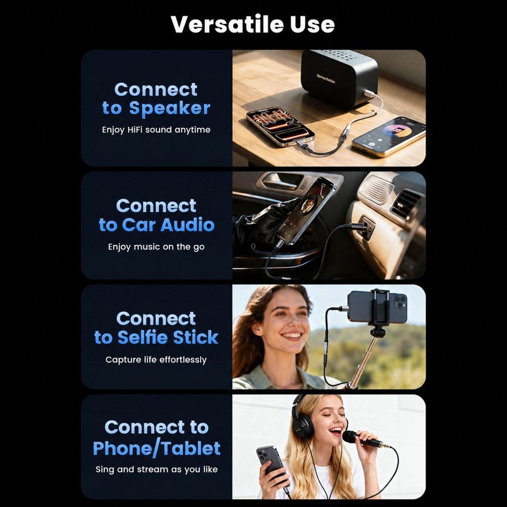 Toocki USB-C/Type-C to 3.5mm Female Headphone Jack Adapter CableHi-Res DAC Braided Auxiliary Dongle