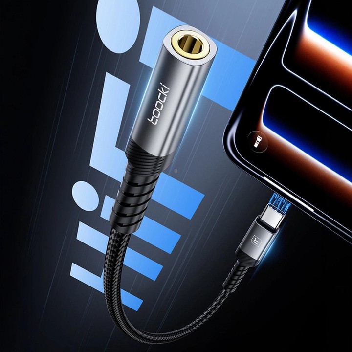 Toocki USB-C/Type-C to 3.5mm Female Headphone Jack Adapter CableHi-Res DAC Braided Auxiliary Dongle