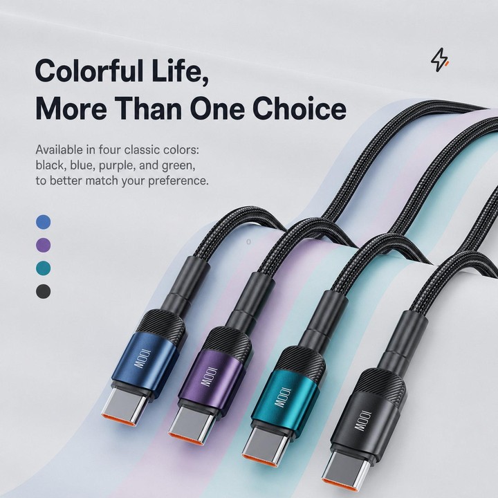 Toocki PD 100W 5A USB-C / Type-C to USB-C / Type-C Cable PP Braided with E-Marker Chip, Length: 2m(Purple)