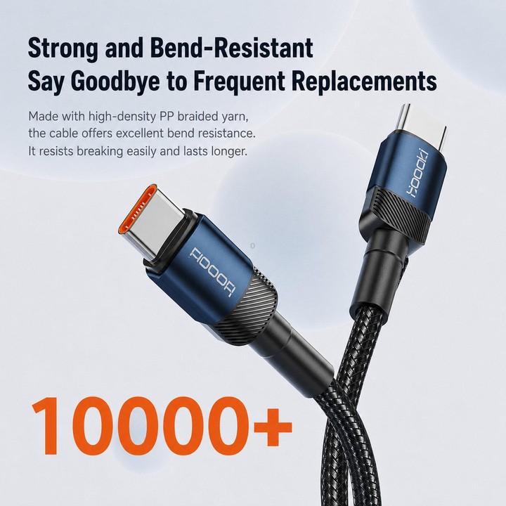 Toocki PD 100W 5A USB-C / Type-C to USB-C / Type-C Cable PP Braided with E-Marker Chip, Length: 2m(Purple)