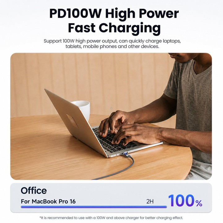 Toocki 100W USB-C / Type-C to USB-C / Type-C Cable Smart Power Off Auto Disconnect Transparent Charging Cord, Length: 1m(Grey)