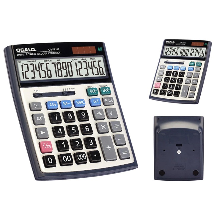 OSALO OS-7716T 16-Digit Display Solar Dual Power Calculator Desktop Calculator For Finance & Office Use